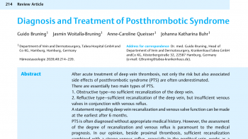 Диагностика и лечение посттромботического синдрома