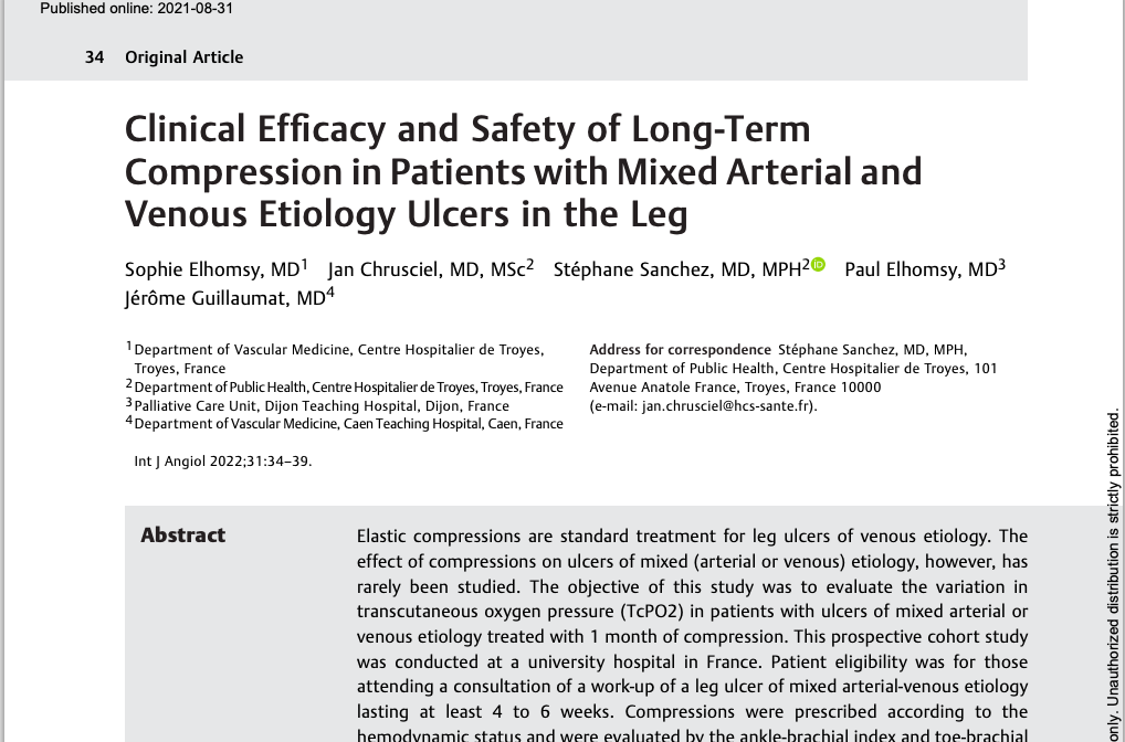 Клиническая эффективность и безопасность длительной компрессии у пациентов со смешанными артерио-венозными язвами нижних конечностей