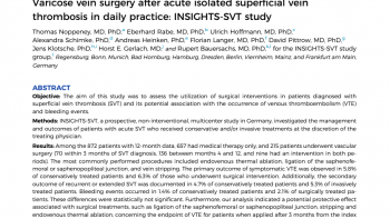 Хирургическое лечение варикозной болезни после изолированного тромбоза поверхностных вен. Исследование INSIGHTS-SVT