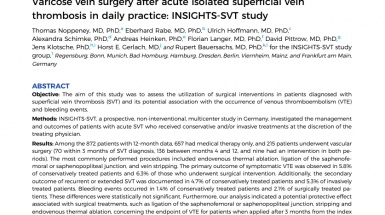 Хирургическое лечение варикозной болезни после изолированного тромбоза поверхностных вен. Исследование INSIGHTS-SVT