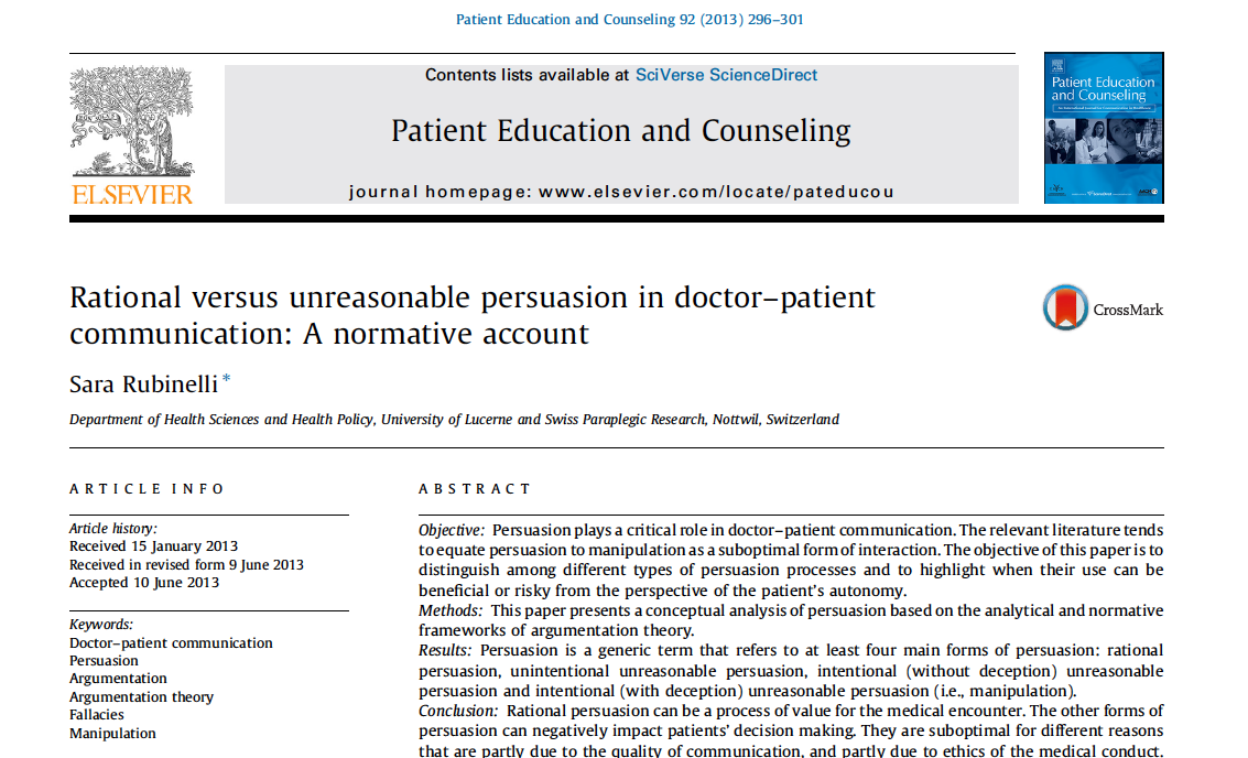 Убеждения в общении между врачом и пациентом