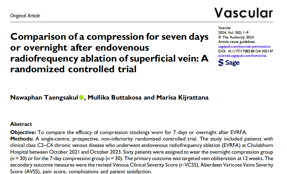 Компрессия после РЧА варикозных вен: 7 дней или достаточно одной ночи?