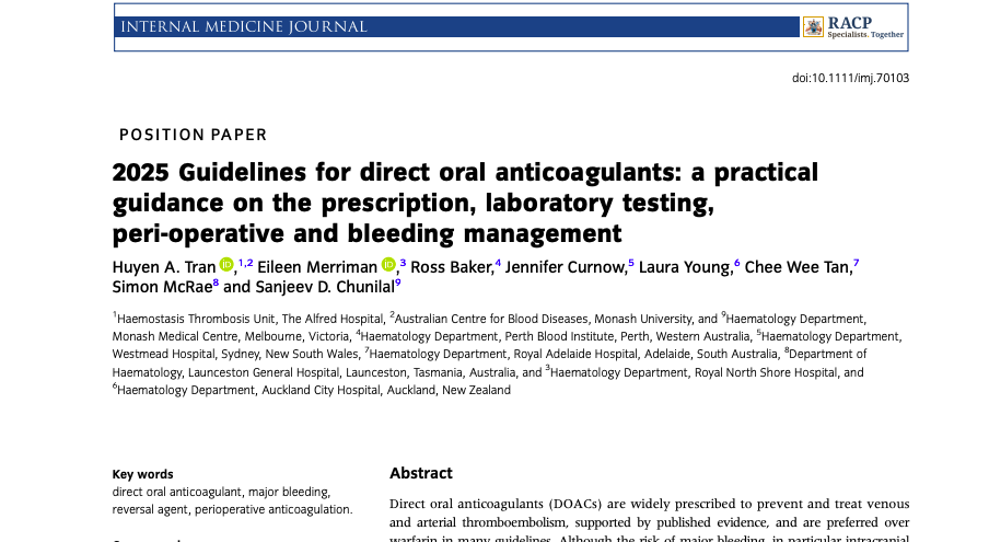 Практическое руководство по назначению, контролю и ведению пациентов с кровотечениями при применении ПОАК - 2025