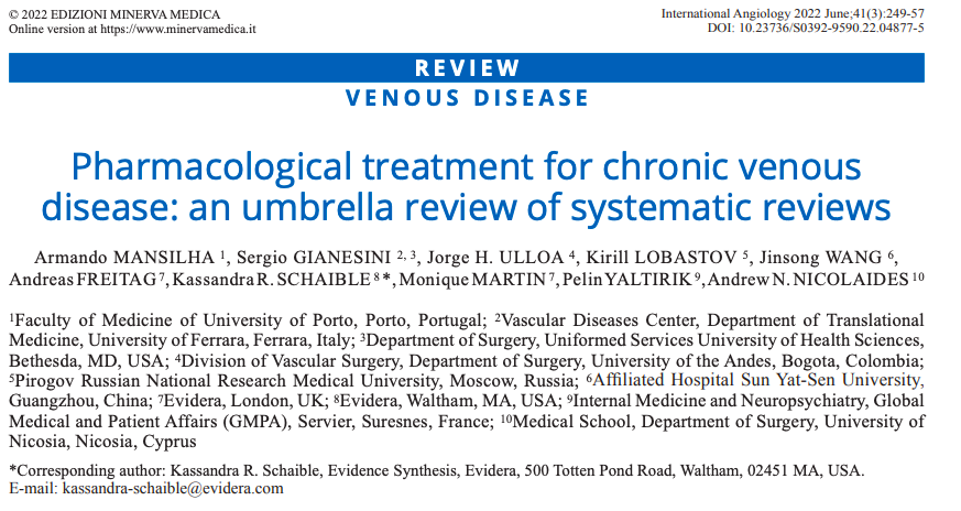 Фармакотерапия хронических заболеваний вен: общий обзор