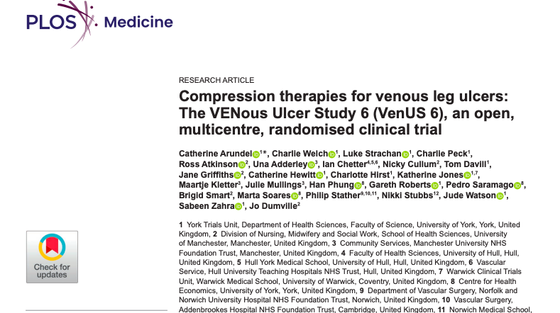 Компрессионная терапия при венозных язвах: исследование VENous Ulcer Study 6 (VenUS 6)